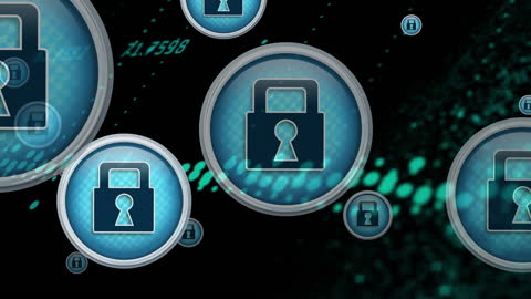 Secure Data Processing Locks Digital Animation