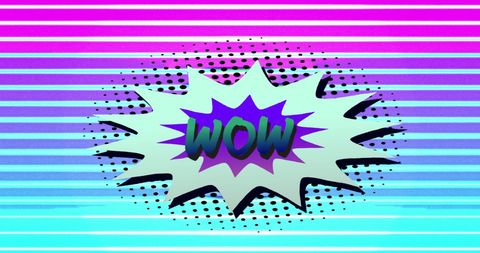 Retro Comic Book Style Wow Text with Colorful Explosion - Download Free Stock Images Pikwizard.com