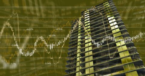 Financial Growth and Analysis Concept with Skyscraper