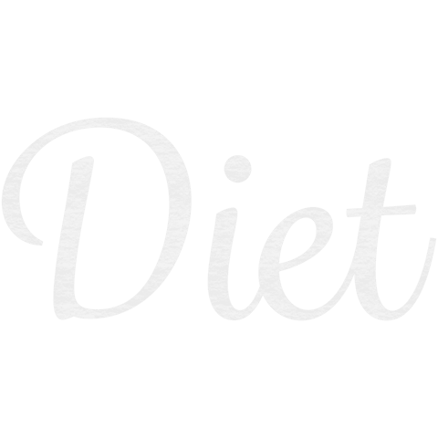 Stylish white text 'diet' on transparent background for health promotions
