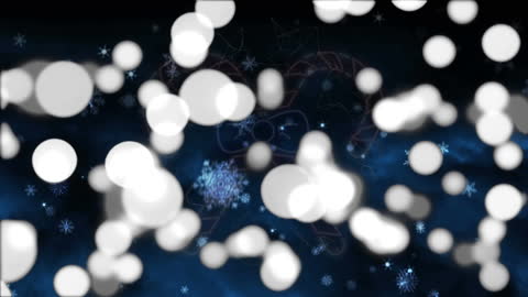 Festive Neon Candy Canes with Falling Snowflakes Animation