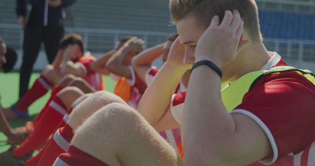 High School Soccer Team Doing Sit-ups During Training Session - Download Free Stock Images Pikwizard.com