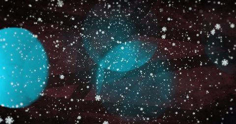 Abstract snowflakes and lens flare digital art background