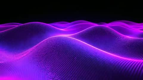 Glowing Purple Neon Waves Rippling in Digital Space