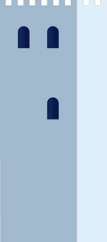 flat tower icon with battlements and arched windows on transparent background - Download Free Stock Videos Pikwizard.com