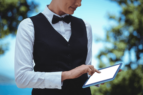 transparent interaction with tablet at outdoor event - Download Free Stock Videos Pikwizard.com