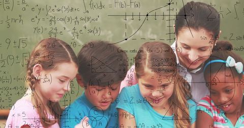 Diverse Group of Students Engaged in Learning with Math Equations - Download Free Stock Images Pikwizard.com