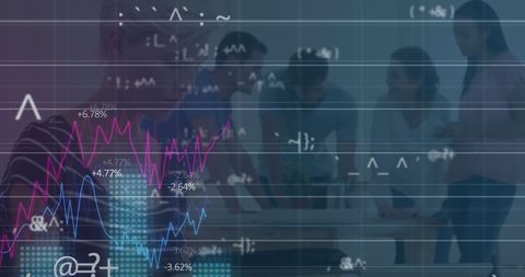 Abstract Financial Data Visualization Over Diverse Business Team - Download Free Stock Images Pikwizard.com
