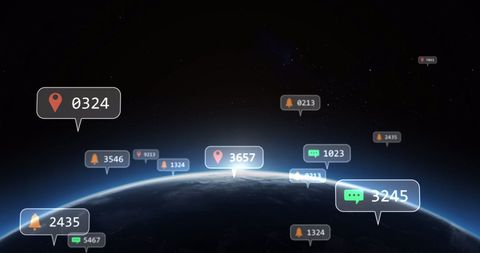 Global Social Media Activity on Digital Connection Globe