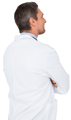 professional doctor posing in white lab coat on transparent background - Download Free Stock Videos Pikwizard.com