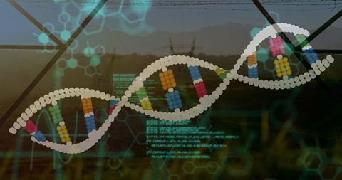 3D DNA Helix Overlay Symbolizing Biotechnology Research and Innovation