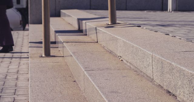 Outdoor Stone Steps with Handrails Leading to Urban Building - Download Free Stock Images Pikwizard.com