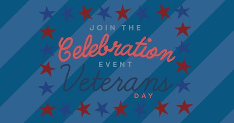 Veterans Day Celebration Banner with Patriotic Stars
