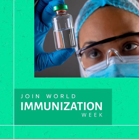 Healthcare Professional Promotes World Immunization Week - Download Free Stock Templates Pikwizard.com
