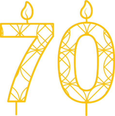 yellow 70 birthday candle transparent design celebratory image - Download Free Stock Videos Pikwizard.com