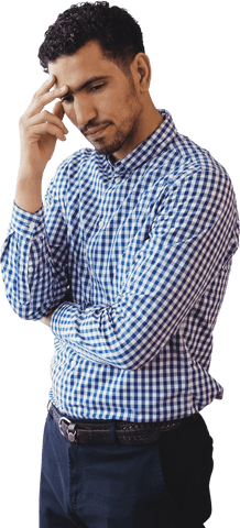Pensive Young Professional Man in Blue Transparent Background - Download Free Stock Videos Pikwizard.com