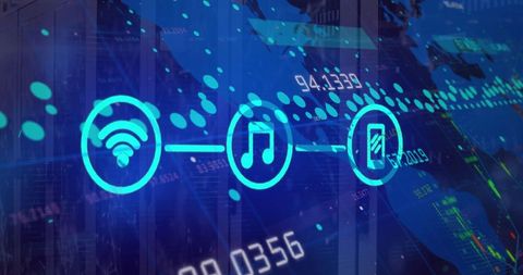 Digital Media Interface with Global Network and Data Processing - Download Free Stock Images Pikwizard.com