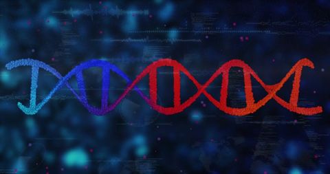 Colorful DNA Strand Overlaid with Binary Code for Genetic Research - Download Free Stock Images Pikwizard.com