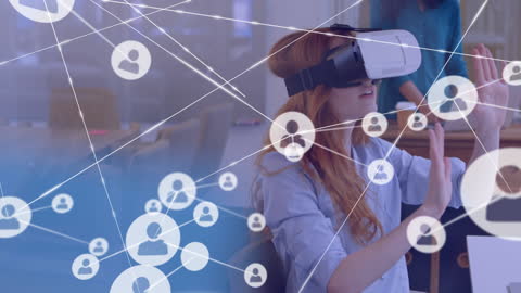 Innovative Businesswoman Harnessing Virtual Reality Connections