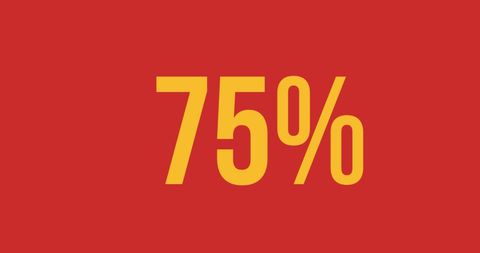 Bright Dynamic 75% Percentage Overlay on Bold Red Background - Download Free Stock Images Pikwizard.com