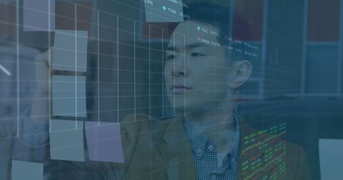 businessman analyzing financial data on virtual interface - Download Free Stock Images Pikwizard.com