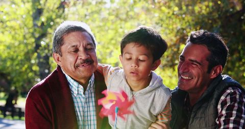 Family Generations Spending Quality Time in Park