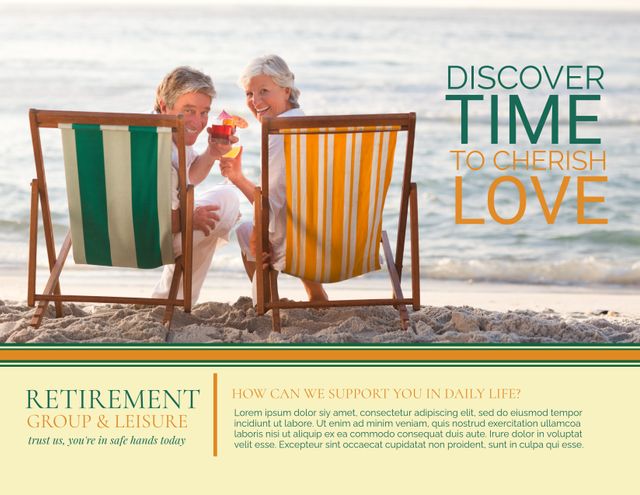 Elderly Couple Relaxing at Beach in Serene Retirement Setting - Download Free Stock Templates Pikwizard.com