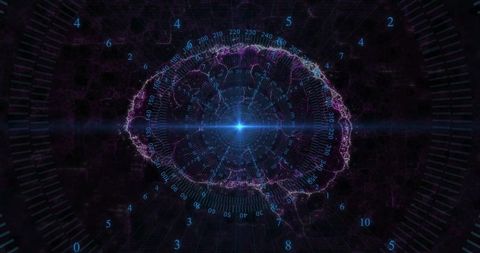 Futuristic Digital Eye with Neural Network Visualization