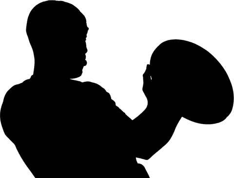 Dynamic performance of male athlete playing rugby - transparent