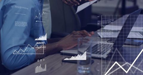 Diverse Team Analysis with Digital Financial Graphs Overlay