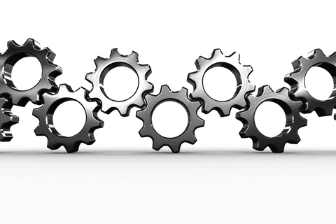 interlocking transparent metal cogs on black background - Download Free Stock Videos Pikwizard.com