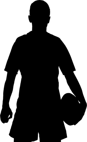 Athletic man holding basketball on transparent background