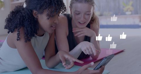 Diverse Friends Engaging with Social Media on Tablet