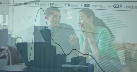 Team Collaboration amidst Financial Analytics Background