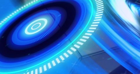 Futuristic Digital Radar in Neon Colors