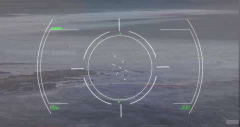 Digital Interface with Target Reticle and Ocean Background