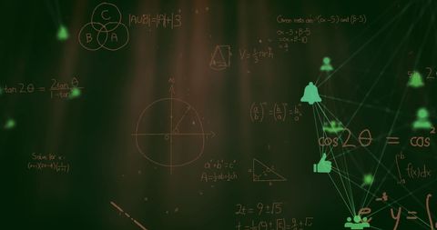 mathematical equations and network connections on digital interface - Download Free Stock Images Pikwizard.com