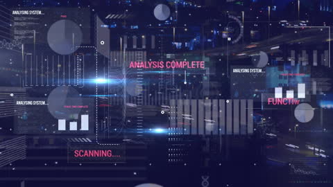 Futuristic Data Processing Over Cityscape Elements