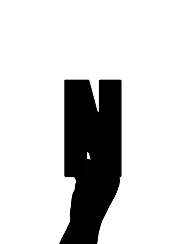 Hand holding letter n on transparent background illustration