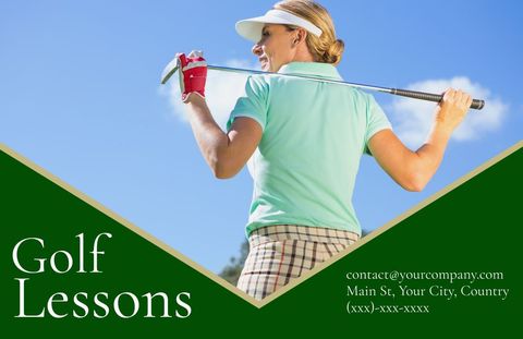 golf lessons promotional graphic featuring athlete swing - Download Free Stock Templates Pikwizard.com