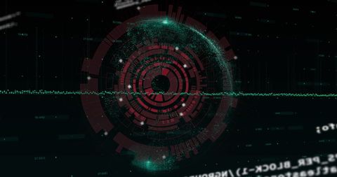 Futuristic Digital Data Interface with Red Scanner - Download Free Stock Images Pikwizard.com