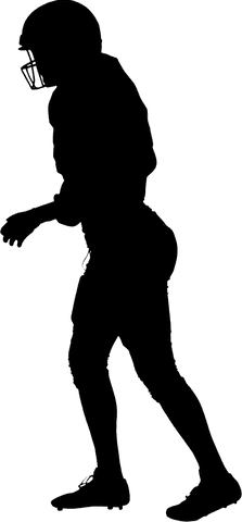 Transparent png silhouette of american football player