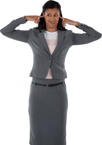 irritated businesswoman covering ears transparent background - Download Free Stock Videos Pikwizard.com