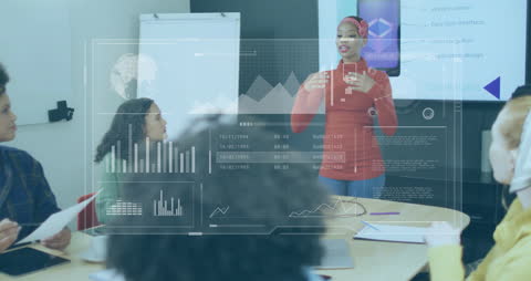 Business Presentation Concept with Digital Data Visualization