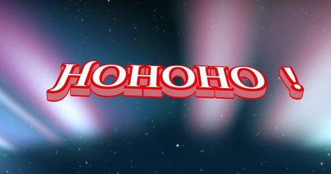 Festive 'Ho Ho Ho' Text on Cosmic Backdrop