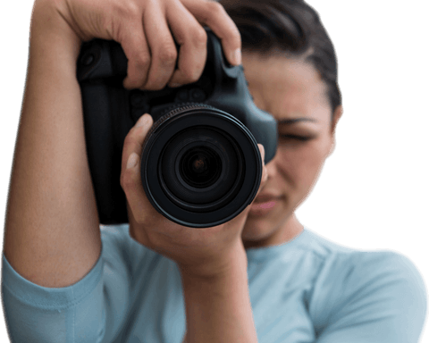 transparent close-up of female photographer with camera - Download Free Stock Videos Pikwizard.com