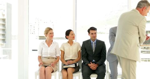 Candidates Awaiting Job Interview in Modern Office - Download Free Stock Images Pikwizard.com