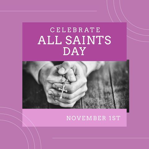 all saints day rosary hands card design - Download Free Stock Templates Pikwizard.com
