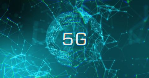 5g technology concept with globe and network connections