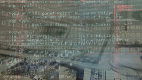 Digital Code Overlay on Banknotes Symbolizing Fintech